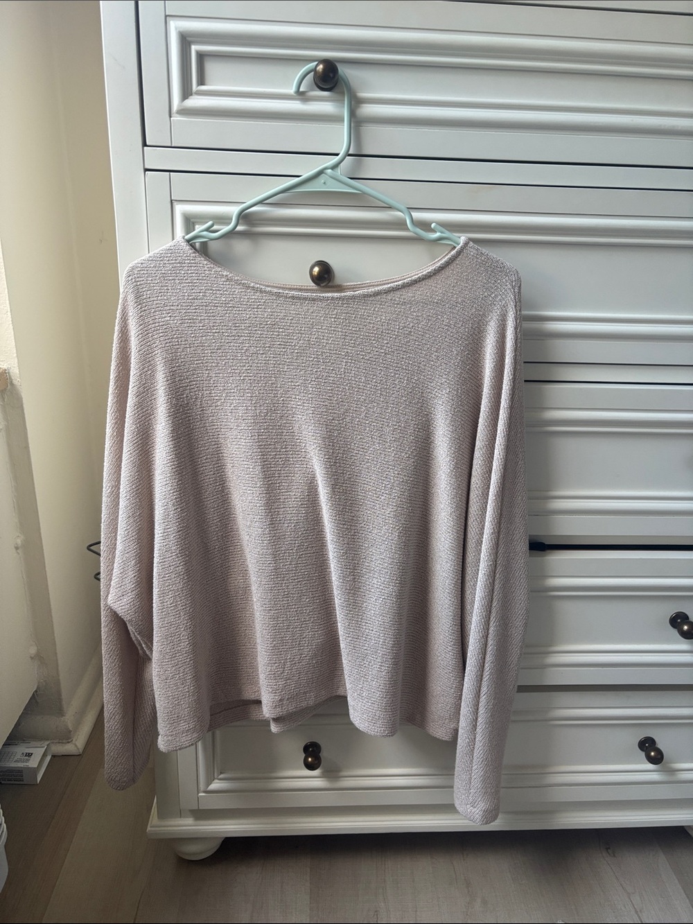 H&M Light Taupe Knit Top - Relaxed Long Sleeve